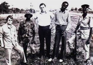 Dan Wooding and Ray Barnett on the road in Uganda
