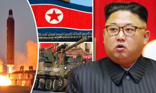 Kim Jong Un and his rocket smaller